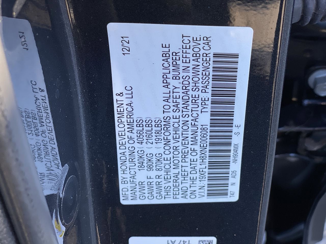 2022 Honda Civic Hatchback Sport Touring