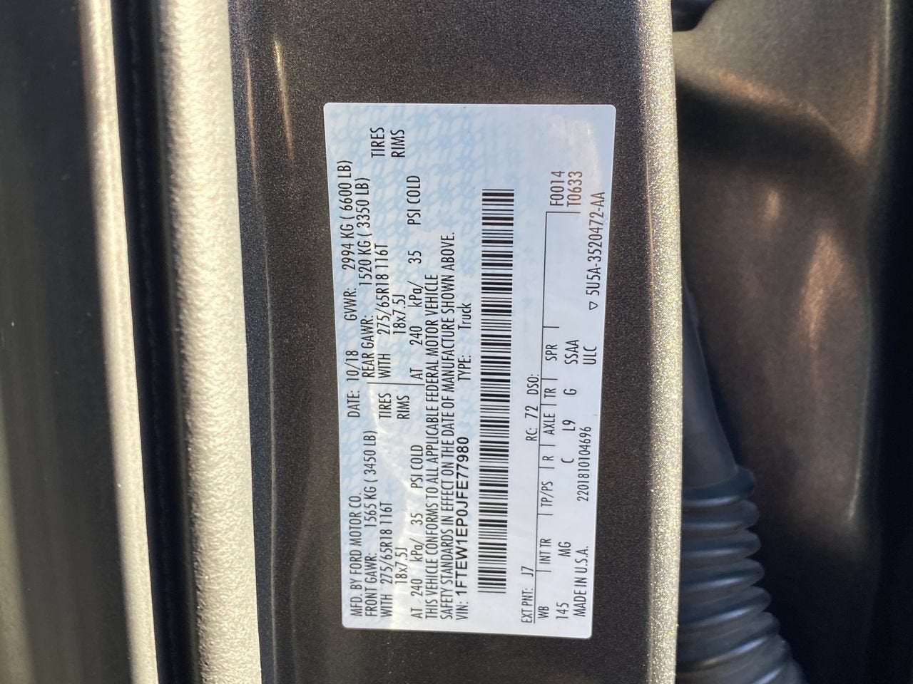 2018 Ford F-150 XL