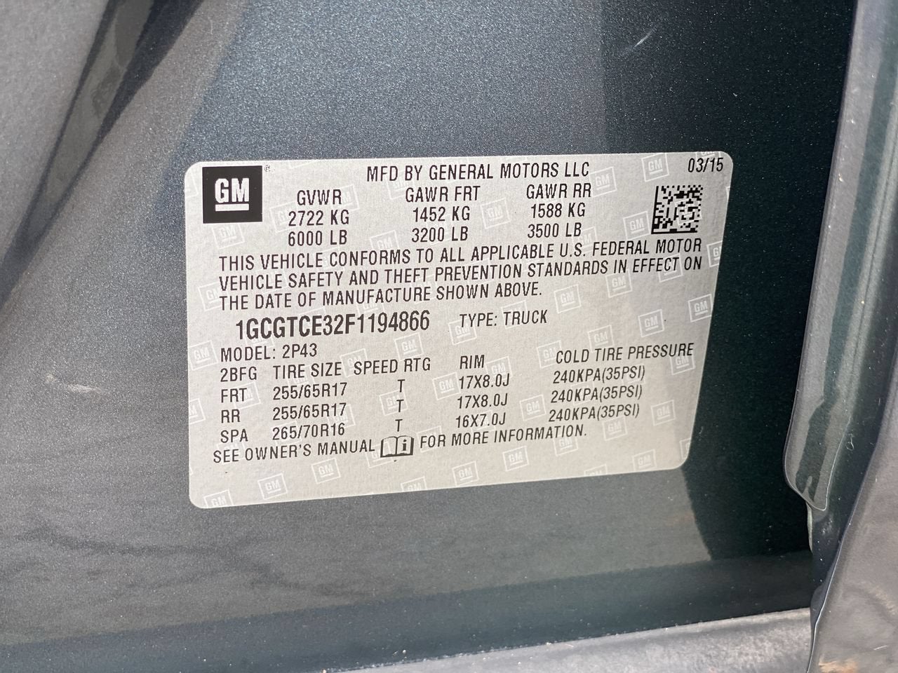 2015 Chevrolet Colorado 4WD Z71