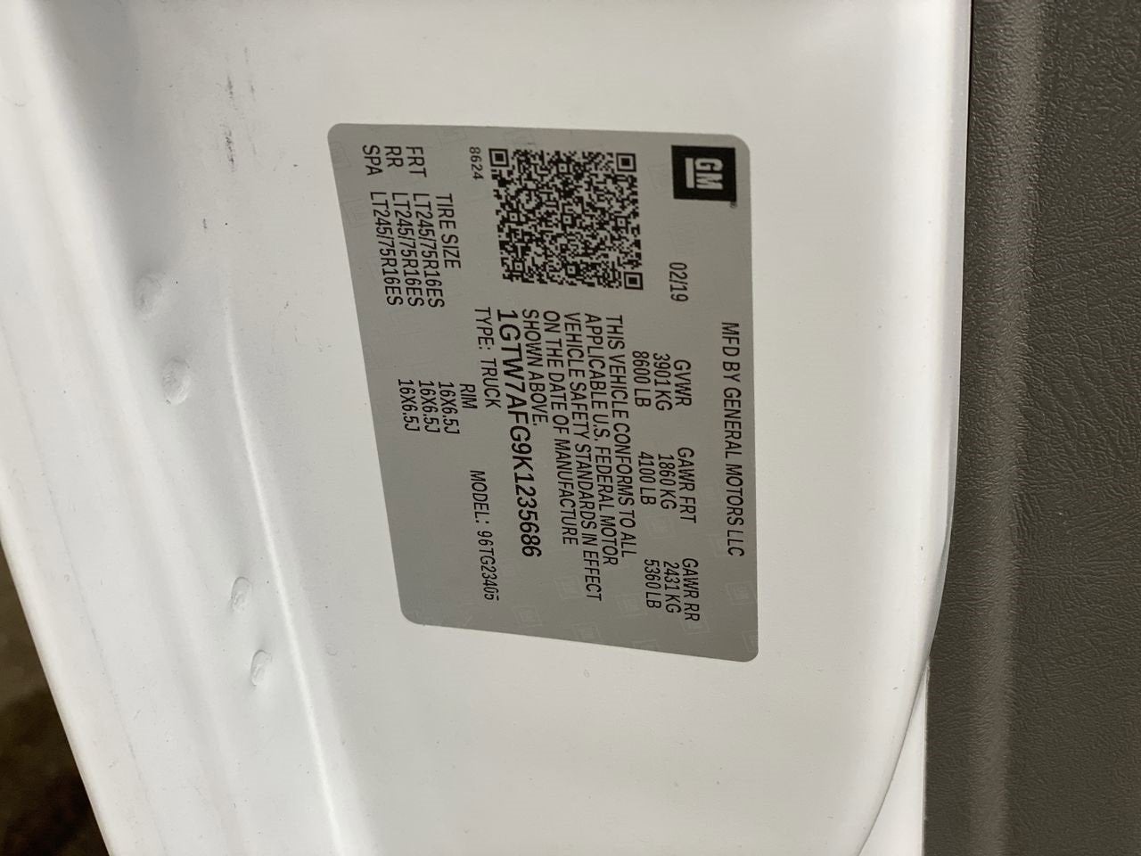 2019 GMC Savana Cargo 2500 CARGO