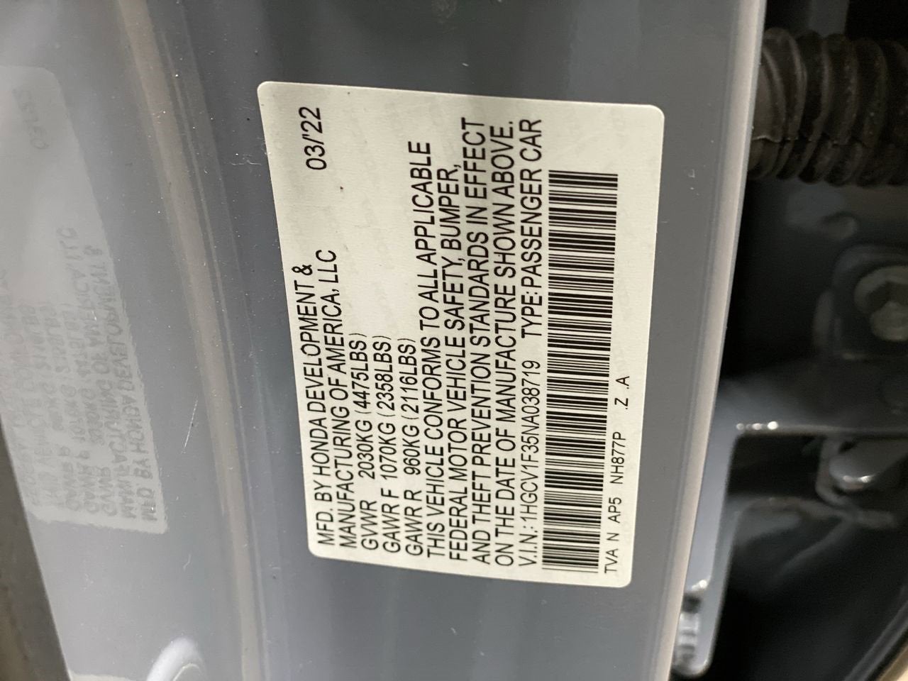 2022 Honda Accord Sedan Sport