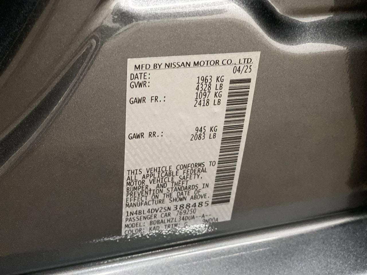 2025 Nissan Altima SV
