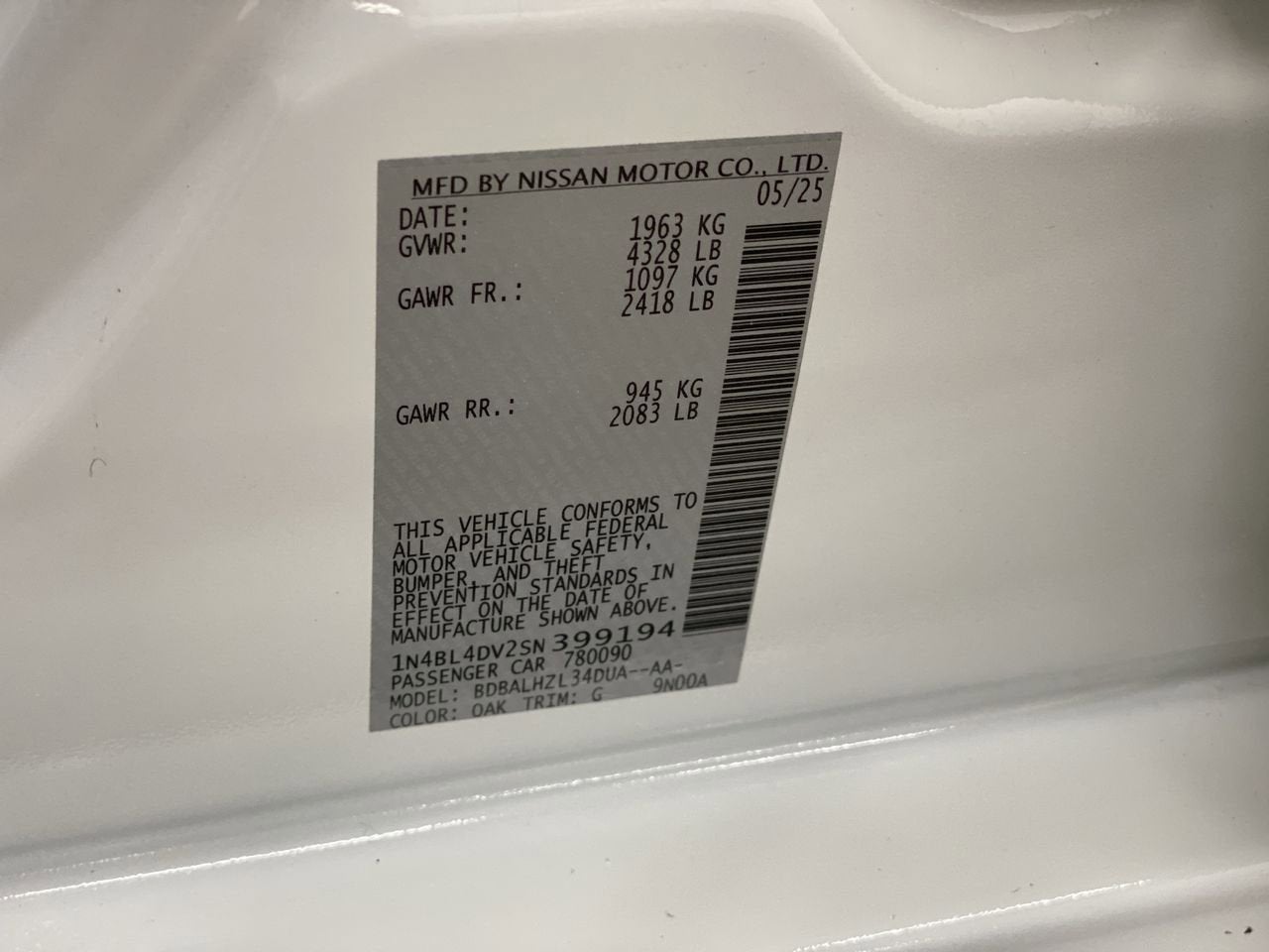 2025 Nissan Altima SV