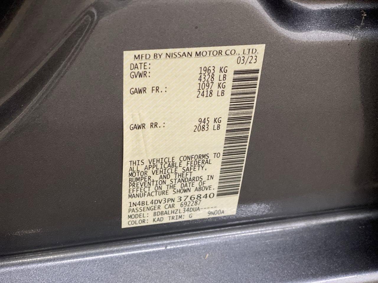 2023 Nissan Altima 2.5 SV