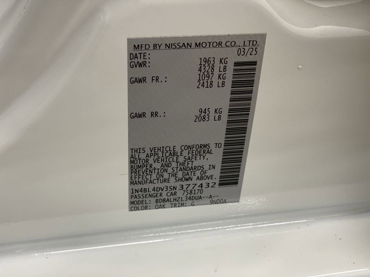 2025 Nissan Altima SV