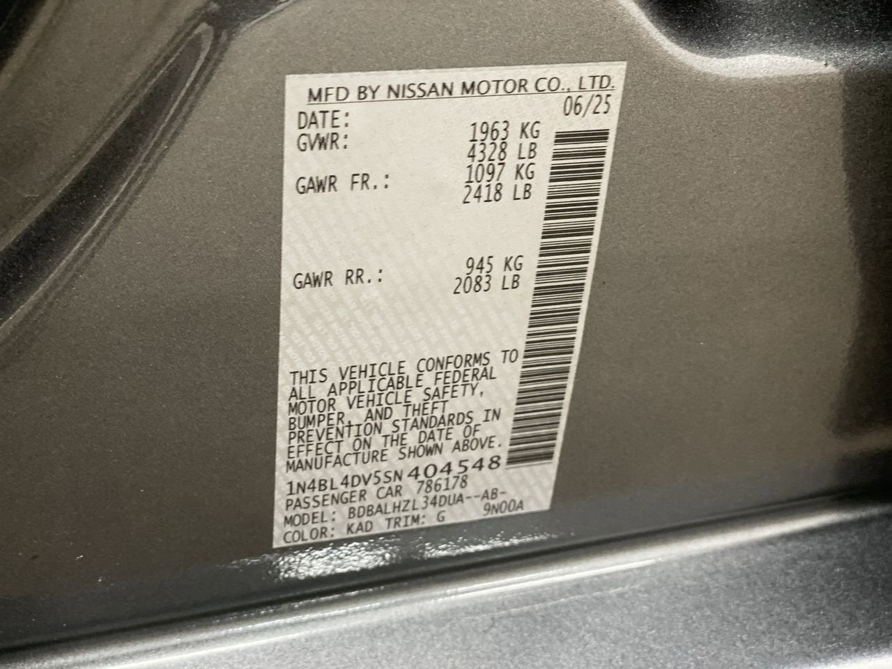 2025 Nissan Altima SV