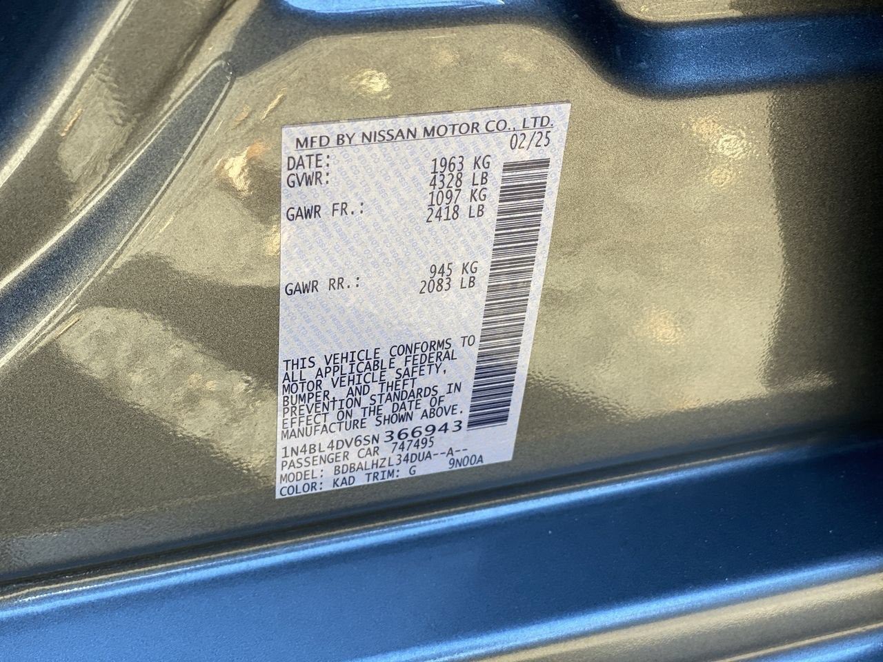 2025 Nissan Altima SV