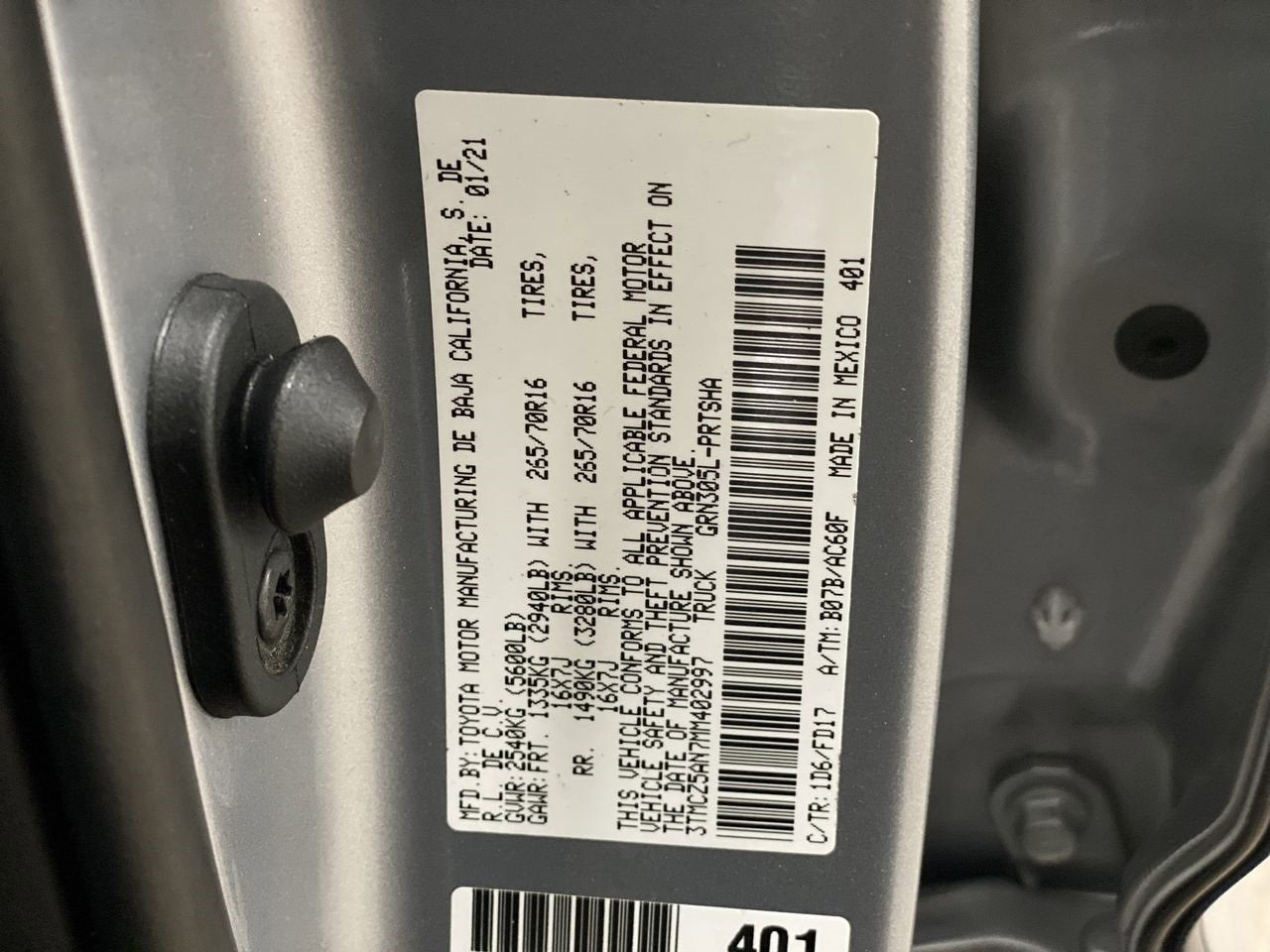 2021 Toyota Tacoma 4WD SR