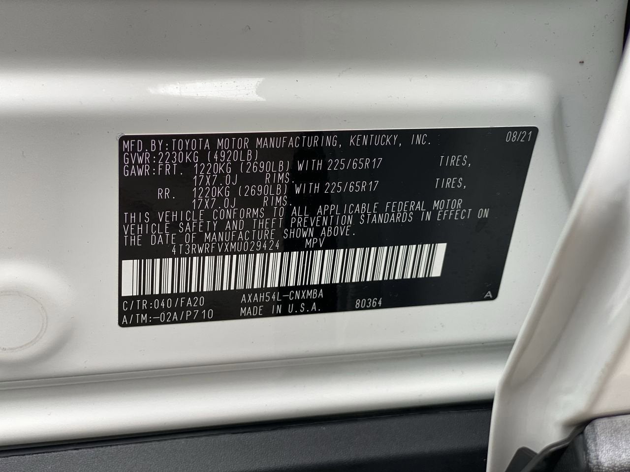 2021 Toyota RAV4 Hybrid XLE