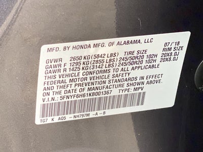 2019 Honda Pilot Touring 7-Passenger