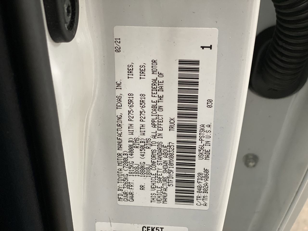 2021 Toyota Tundra 4WD SR5